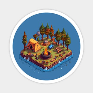 Camp Site Pixel Art Style Magnet